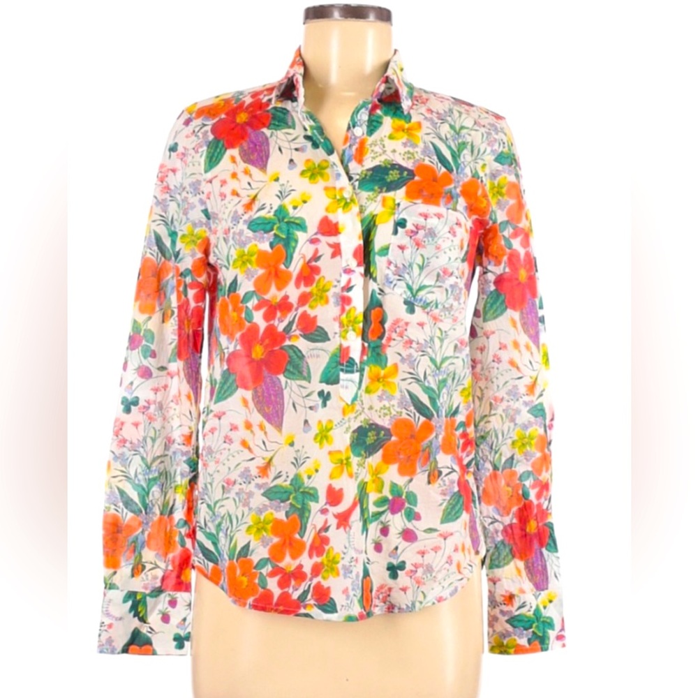 J. Crew Multicolor Floral Button Down Shirt